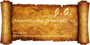 Javorniczky Oresztész névjegykártya